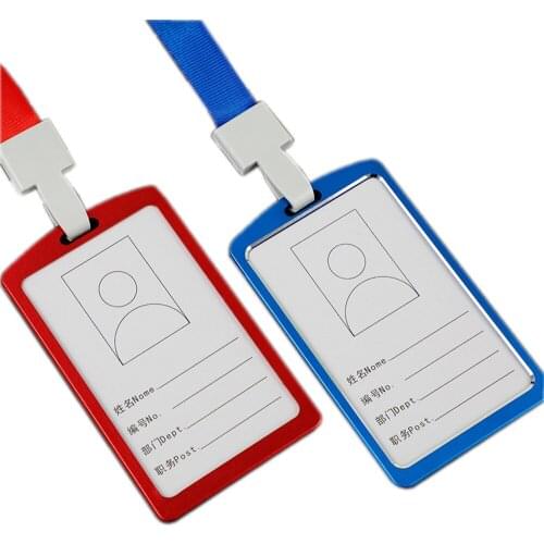 Metal id card holder neck Business Work for Case Cover with Lanyard Employee Name ID Tag id card holder luxury Identity Badge