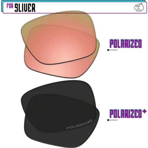 EZReplace Polarized Replacement Lenses for - Oakley Sliver Sunglasses - BlackP Plus-RoseP