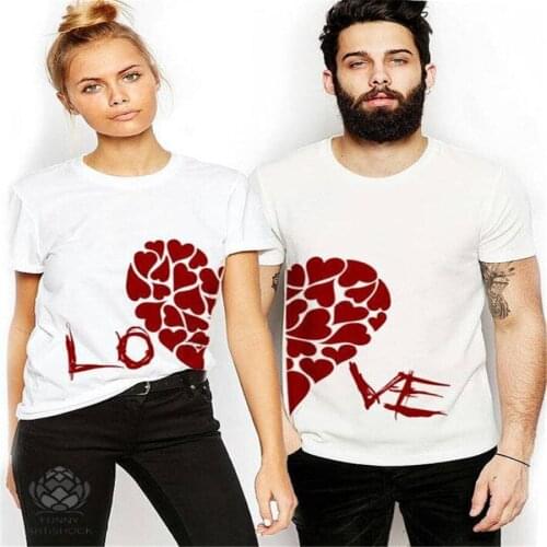Tee Shirt Women Men T Shirt Cotton LO VE Red Basic High Quality T-shirts Female Casual Tops Short Sleeve O Neck Femme 2019