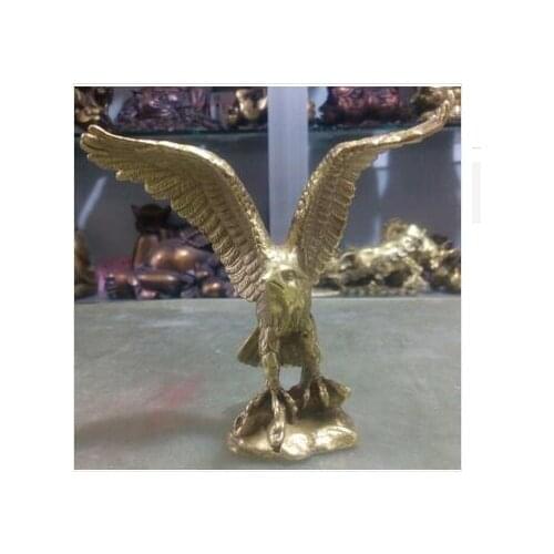 Chinese Fengshui Brass king of birds Eagle Hawk Animal sculpture Statue copper decoration bronze factory outlets
