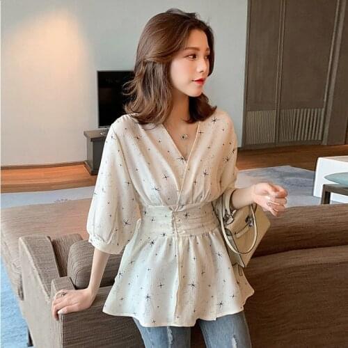 LOKEDIKE Short Sleeve Blouses