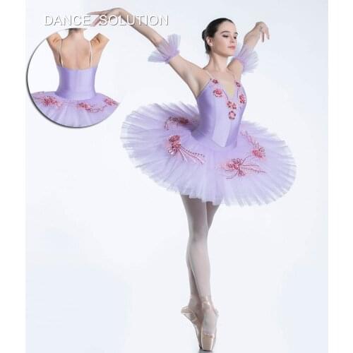 New Arrival Adult Girl Ballet Dance Pancake Tutu Pink/Lilac Pleated Tulle Professional Ballet Tutus Performance Costumes BLL081