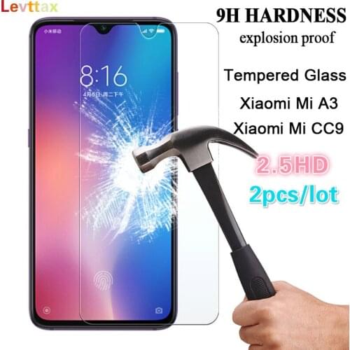 2Pcs 9H 2.5HD Transparent Tempered Glass Screen Protector For Xiaomi CC9 E Mi 8 A3 Lite Mi9 SE 9Pro Mi 8 Lite Anti-Scratch Film