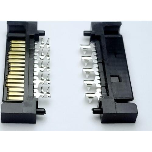 Riveting pressure type 15PIN SATA plug PC computer ATX hard disk power connectors plastic shell male Housing