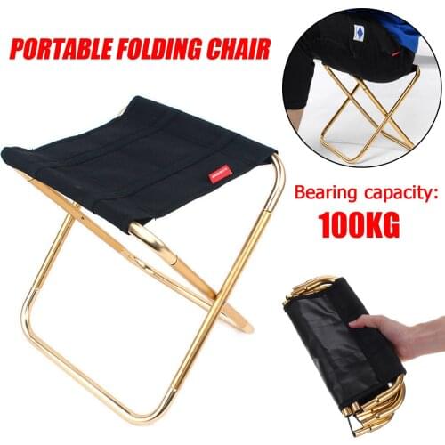 Folding Fishing Chair Lightweight Picnic Camping Chair Foldable Aluminium Oxford Cloth Outdoor Portable Chair with Storage Bag