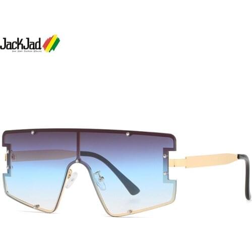JackJad Fashion Cool Unique Shield Style Rivets Sunglasses Men Flat Top Vintage Brand Design Sun Glasses Oculos De Sol 36042