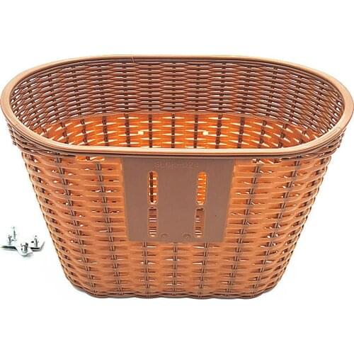 Bicycle Basket Waterproof Anti-fade Bicycle Handlebar Storage Basket Hand-woven Shopping Bag Bike Basket Children Backpack