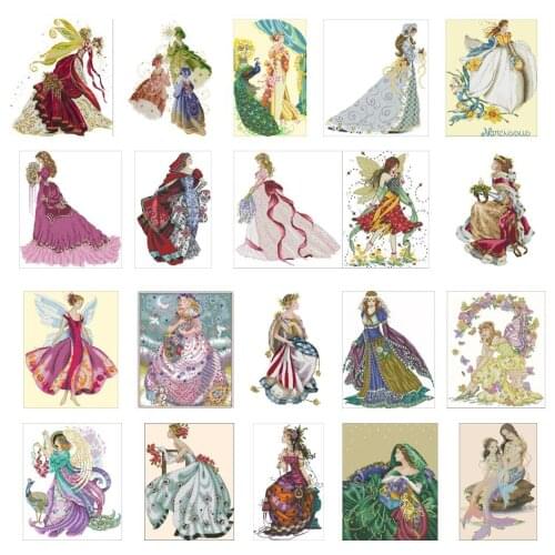 Higher quality Butterfly fairy cross stitch package MD styles girl 18ct 14ct Color cloth cotton thread embroidery DIY handmade