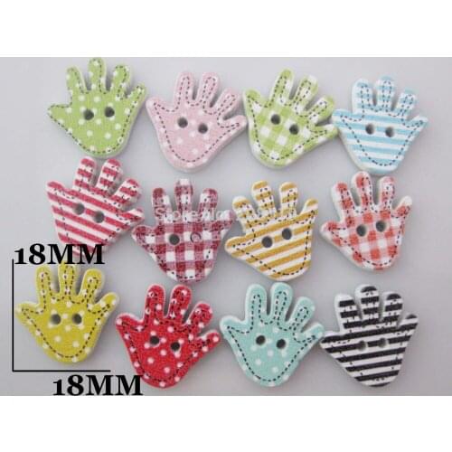 WBNLLW New Arrival Hand buttons mixed 120pcs charm wood button 18mm children clothes buttons