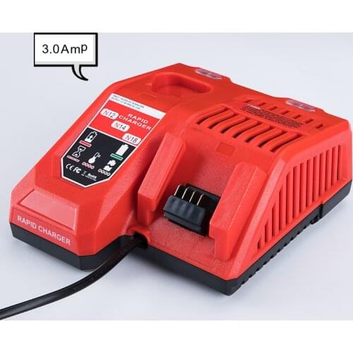 3.0 Amps Factory New Rapid Charger for Milwaukee M12 M18 12V 14.4V 18V Lithium Battery for 48-59-1812 48-59-1808