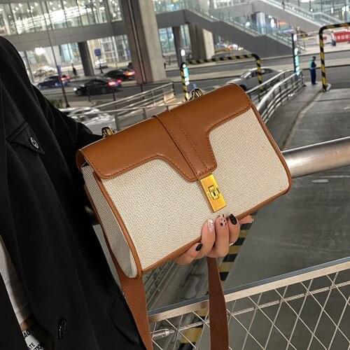 Vintage Design Panelled PU Leather High Quality Shoulder Bag for Women Trend Handbags and Purse Female Luxury Messenger Bag