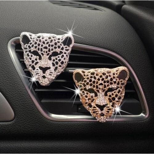 1Pcs Crystal Leopard Car Air Freshener Auto Outlet Perfume Clip Interior Accessories Car-styling Vent Solid Fragrance Diffuser