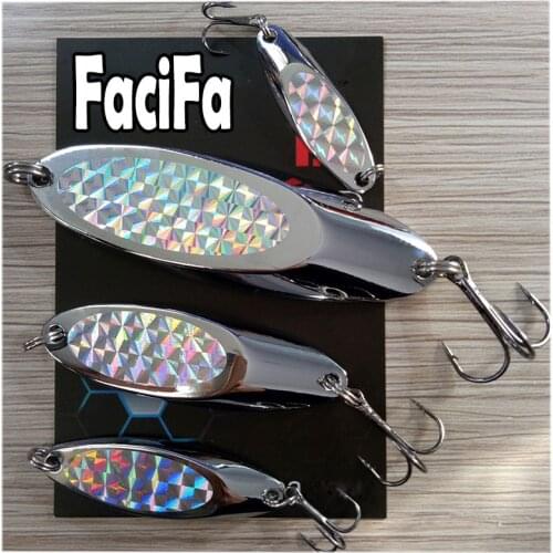 1pc Partial Hologram Sticker Metal Spoon Fishing Lure Silvery Bass Spoon Bait (3g and 7g don't have Hologram Sticker)