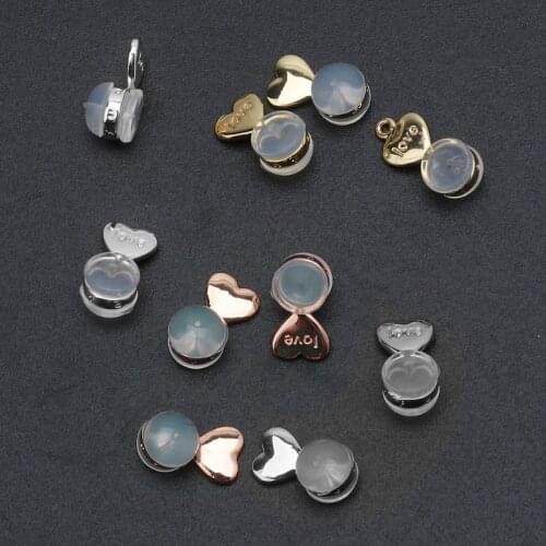 10Pcs Heart Love Magic Earring Lifters Earring Lifts Backs Adjustable Hypoallergenic Earring Nuts Ear Lobe Support