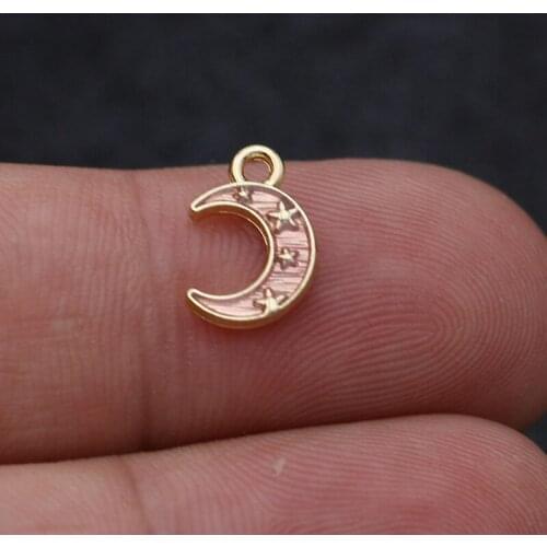 18PCS Gold Color Enamel Moon Charms Pendants for Jewelry Making Bracelet Necklace Accessories DIY Earrings Handmade Craft