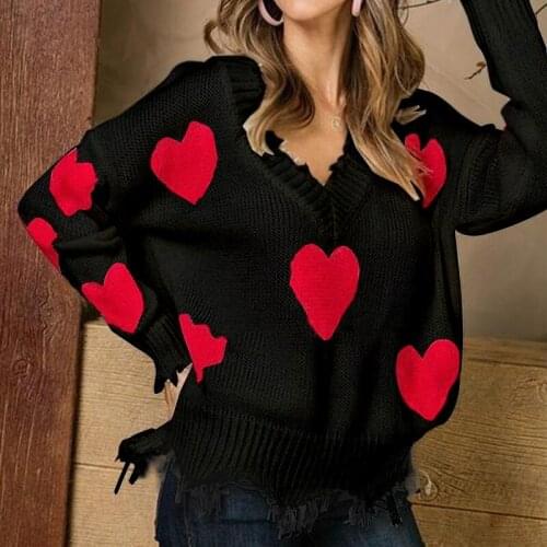 2020 Autumn Winter Sweater for Women Fashion V Neck Long Sleeve Knitted Pullover Plus Size Warm Loose Sweater High Street Jumper