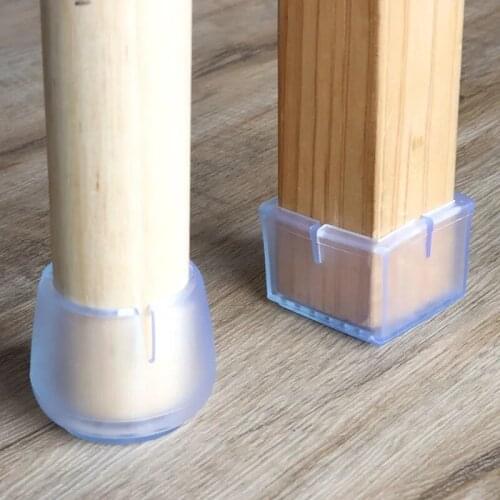 24 Pieces Chair Leg Cover Waterproof Furniture Leg Protectors Dining Table Foot Mats Home Stool Feet Caps Transparent Silicone