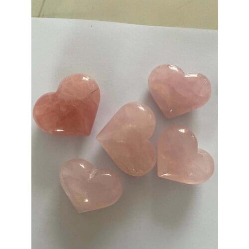 3pc Beautiful natural rose crystal heart natural crystal reiki healing 45-50mm