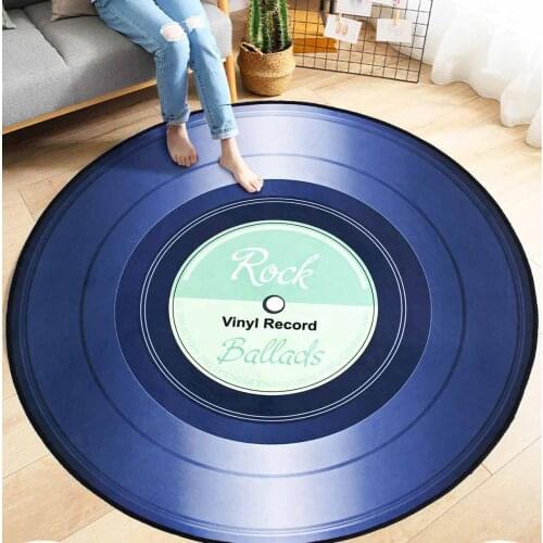 3D Vinyl Record Round Carpet Floor Mat Bedroom Living Room Non-slip Home Decor Rugs and Carpets for Home Living Room Area Rug