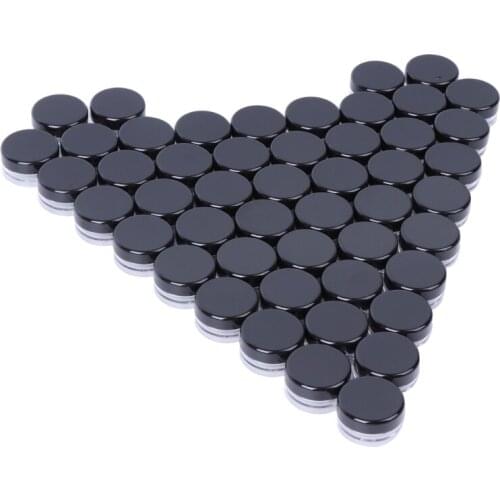 50Pcs Make Up Jar Cosmetic Sample Empty Container Plastic Round Lid Small Bottle