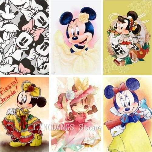 5d Diy Diamond Painting Disney Cartoon Minnie Mouse Princess Poster Diamond Mosaic Embroidery Cross Stitch Full Drill Home Decor