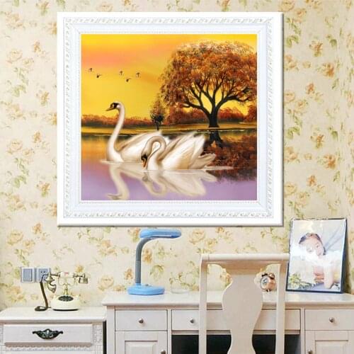 5d Diy Full Diamond Painting Animal Embroidery Kits Posters Rhinestone Picture Diamond Mosaic Swan Love Gift Craft