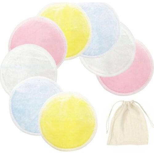 8pcs Makeup Remover Pads Reusable Cotton Pads Make up Facial Remover Triple Wipe Pads Nail Art Cleaning Pads Washable Drop Ship
