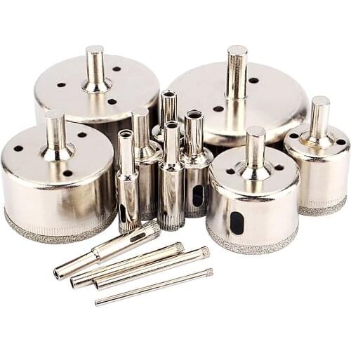 ANENG 14Pcs/Set 3-70mm Diamond Coated Hole Saw Tile Drill Bits For Glass Ceramic Porcelain Marble Drilling Bit
