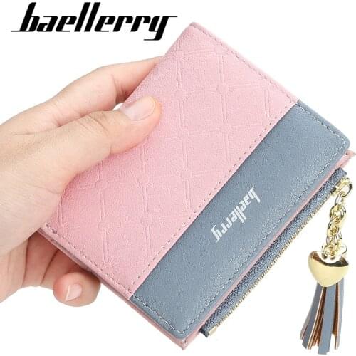 Baellerry Tassel Hasp Leather Wallet For Women Top Quality Small Short Purse With Zipper Coin Pocket Ladies Credit Card Holder