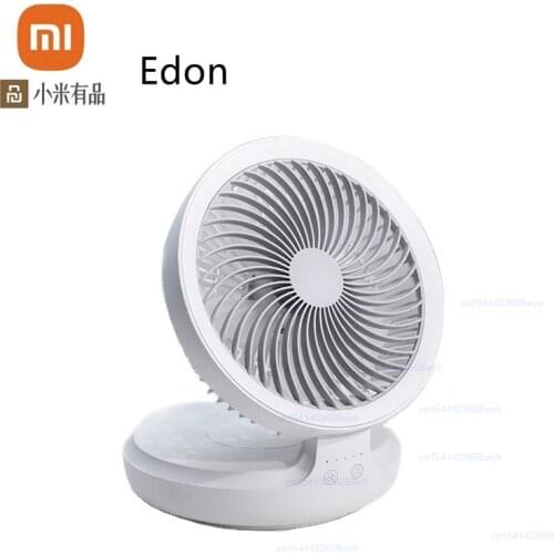 Edon E808 Wireless Suspended Air Circulation Fan USB Rechargeable Folding Electric Fan Night Light Touch Control 4 Wind Speed