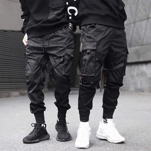Mens Cargo Pants Sweatpant 2021new Suspenders Press Button Work Pants Male Streetwear Harajuku Hip Hop Jogging Pants Trousers