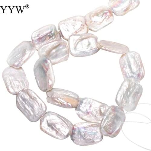 Cultured Baroque Freshwater Pearl Beads natural white 14-17mm 0.8mm 15 Inch Strand for DIY Necklace Jewelry Making Accessory