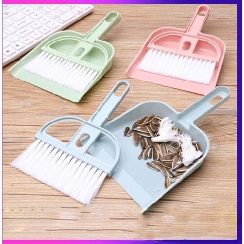 Household Mini Desktop Broom Cleaning Brush Keyboard Brush Desktop Broom Two-piece Trash Shovel with Dustpan Multicolor Set