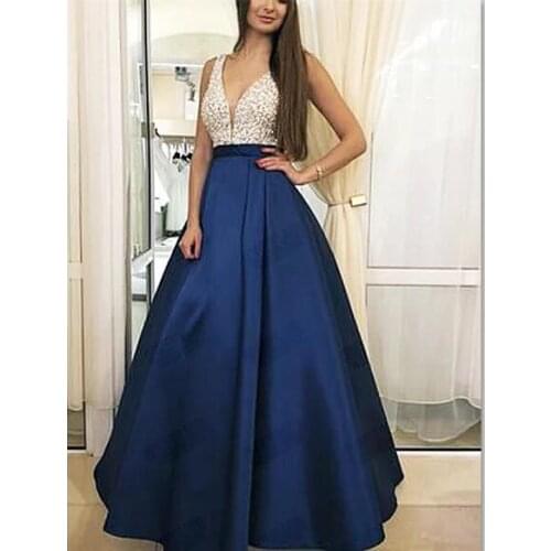 ANGELSBRIDEP Sweetheart Long Evening Party Dresses Vestidos de festa Sparkly Beaded Abendkleider Formal Prom Dresses Hot Sale