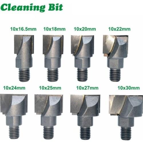 1PC 10MM Shank Milling Cutter Wood Carving Cleaning Bottom Router Bit Threaded spiral bottom knife