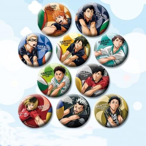 Haikyuu!! School Vollryball 58 mm Badges Nishinoya Yuu Kozume Kenma Round Icons Pins