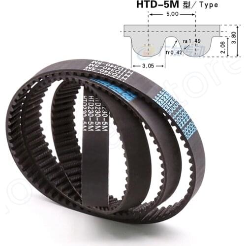 Width 15mm Black Rubber Timing Belt Perimeter 370 385 390 395 400 405 410 425 430 435 445mm Closed Loop Synchronous Belt HTD-5M