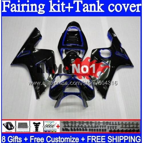 Body For KAWASAKI ZX 6R 600 ZX 636 6 R 600CC 96MC.36 ZX-636 ZX-600 ZX600 ZX636 ZX-6R 2003 2004 ZX6R 03 04 Blue black Fairing