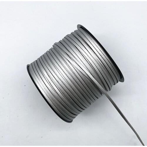 New 5yards 3mm Flat Faux Suede Braided Leather Lace Cord Korean Velvet Leather Handmade Thread String Rope for Jewelry Making#12