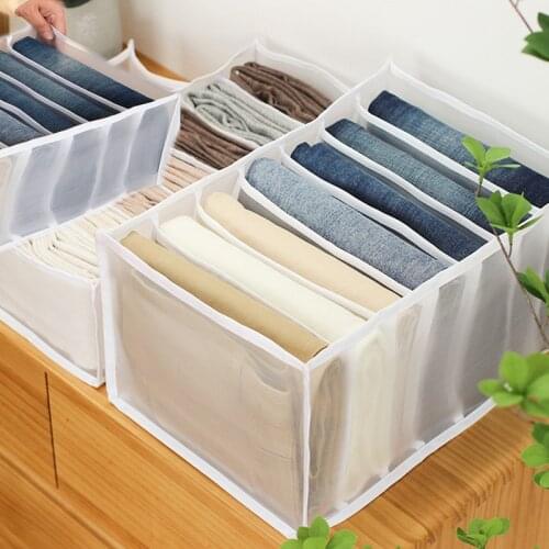 7 Grids Closet Clothes Organizer Boxes Home Separated Underwear Desk Orgainzer Shoe Storage Cases Plastic Travel Bags For Women