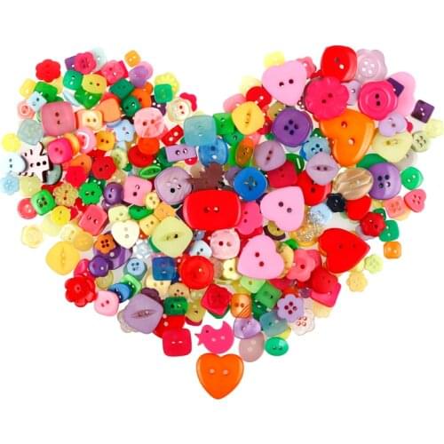 Resin Buttons 2-4Hole for DIY Scrapbooking Crafts Baby Children Clothing Sewing Accessories Decoration Material Random mix 300pc