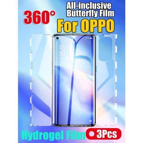 Full Coverage Find X3 X2 Butterfly Screen Protector For OPPO Reno 6 ProPlus 5Pro Front Back Hydrogel Film Reno4Pro Reno3Pro Soft
