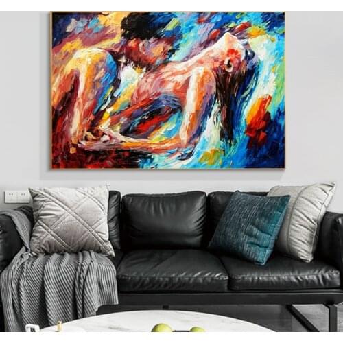 Abstract Naked Woman Body Sexy Painting Passion Naked Woman Man Graffiti Canvas Poster Print for Bedroom Hotel Wall Decoration