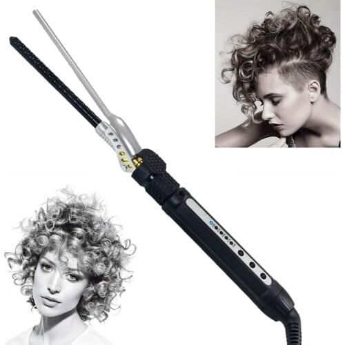 Professional 7mm Curling Iron Hair Waver Pear Flower Cone Ceramic Curling Wand Roller Salon Hair Curlers for Men Women