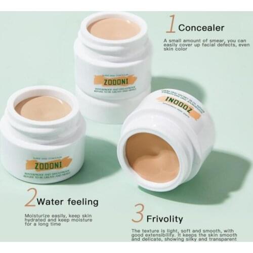 Clear Repair Jade Face Concealer Foundation Cover Dark Circles Acne Marks Spots Waterproof Three-color Foundation Cream TSLM1