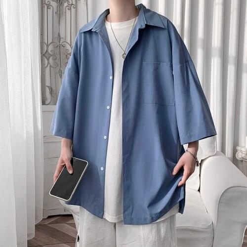 Mens Short Sleeve Shirt Large Size Loose Ruffian Unisex Couples Leisure College Fashion New Package Mail 2021 Summer