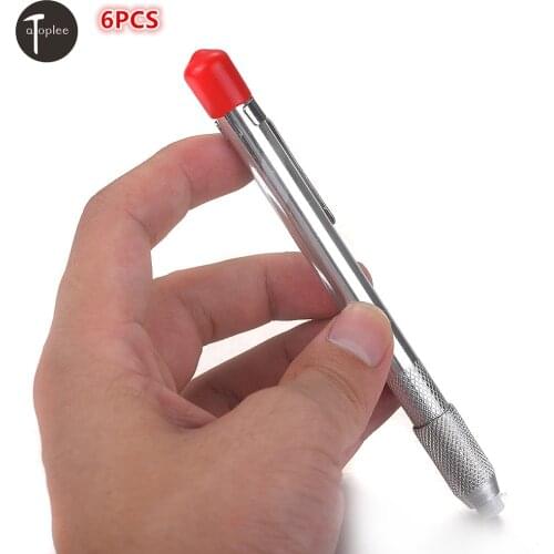 6PCS Stainless Steel&talcum Slate Pencil DIY Not Faded Drawing & Marking Tools 130*10mm Talcum Slate Marker Pens Pencil