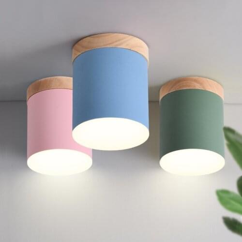Modern Colorful Luxury White Ceiling Lamps Children Bedroom Lamp Indoor Lighting Fixture LED Wood Living Room Lights AC220V