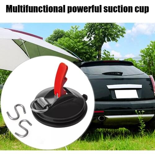 Universal Car Suction Cup Hook Durable Tent Luggage Tie Down Sucker Anchor Tensioning Securing Hooks Camping Travel Accessories