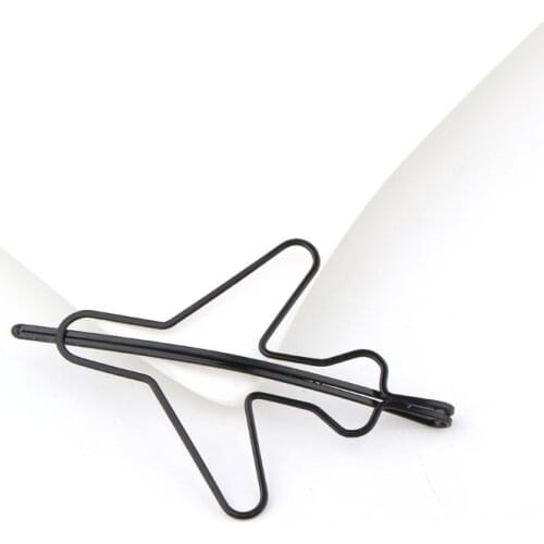 1PC Fashion Black Starfish Star Plane Airplane Barrettes Hairgrips Hair Clips Hairpins For Women Jewelry Simple Hair Accessories